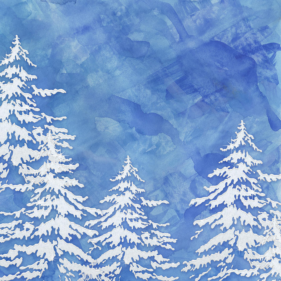 900x900 Modern Watercolor Winter Abstract