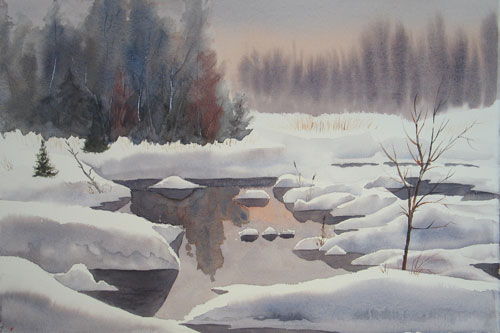 500x333 Winter, Snow And Ice Paintings By Debbie Homewood Watercolor Painter