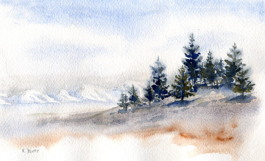 900x547 Winter Watercolor Painting Painting By Karla Beatty