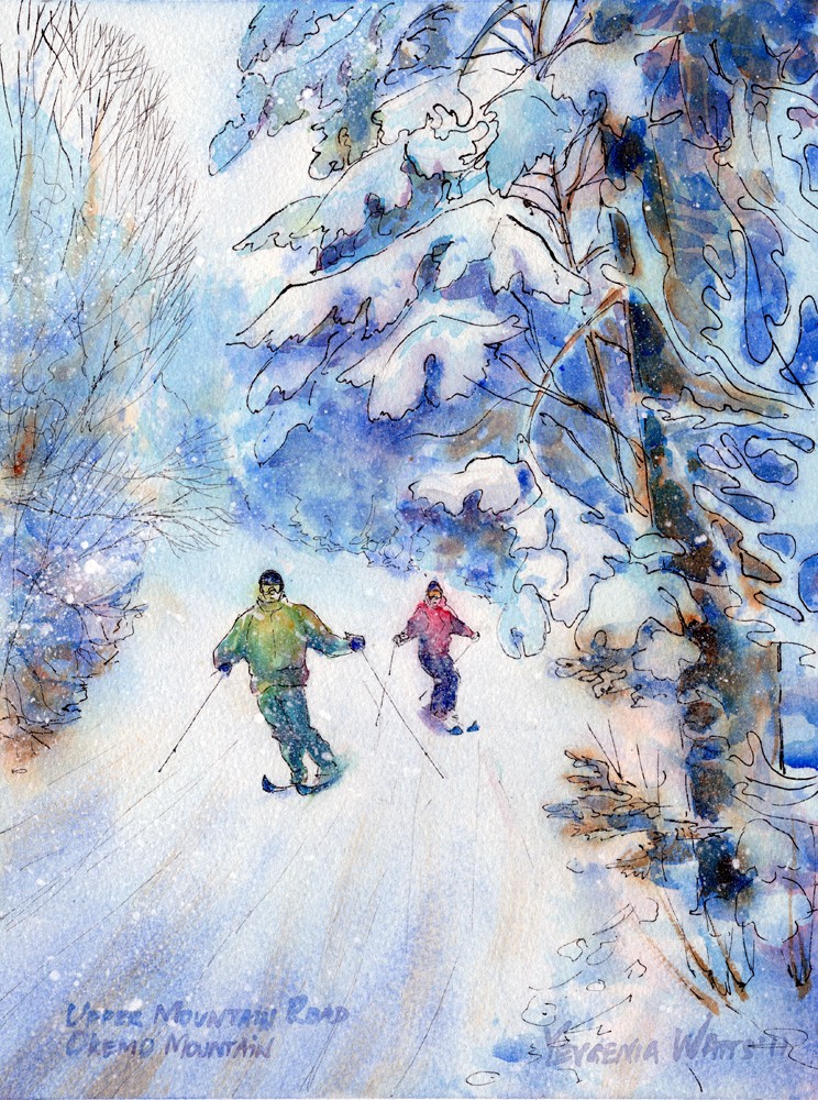 744x1000 Ink And Watercolor Winter Landscape