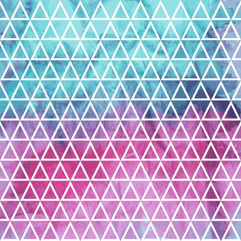 800x800 Vector Seamless Geometric Pattern On Watercolor Winter Background