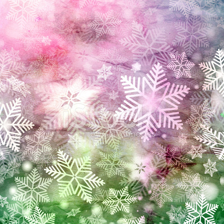 440x440 Winter Watercolor Background With Snowflakes Stock Vector