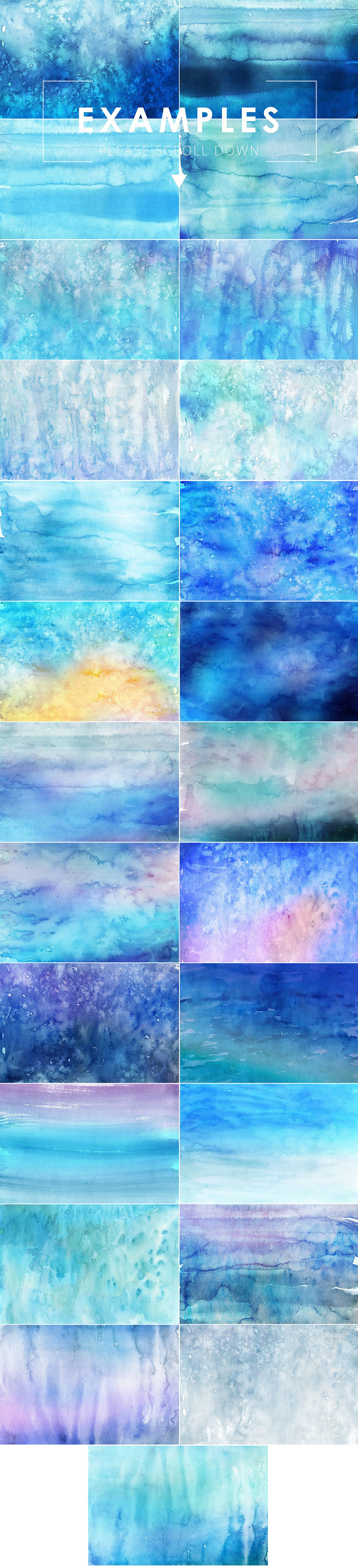 940x4118 Winter Watercolor Backgrounds