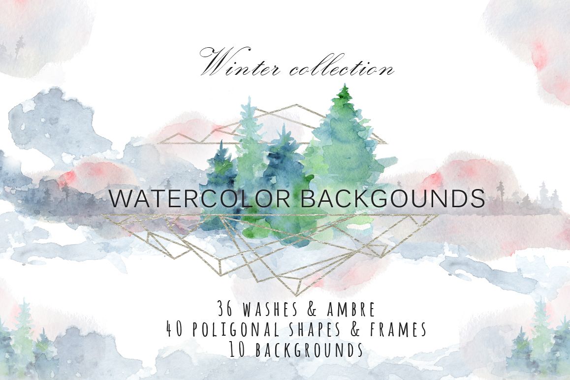 1158x772 Winter Watercolor Backgrounds, Christmas Textures
