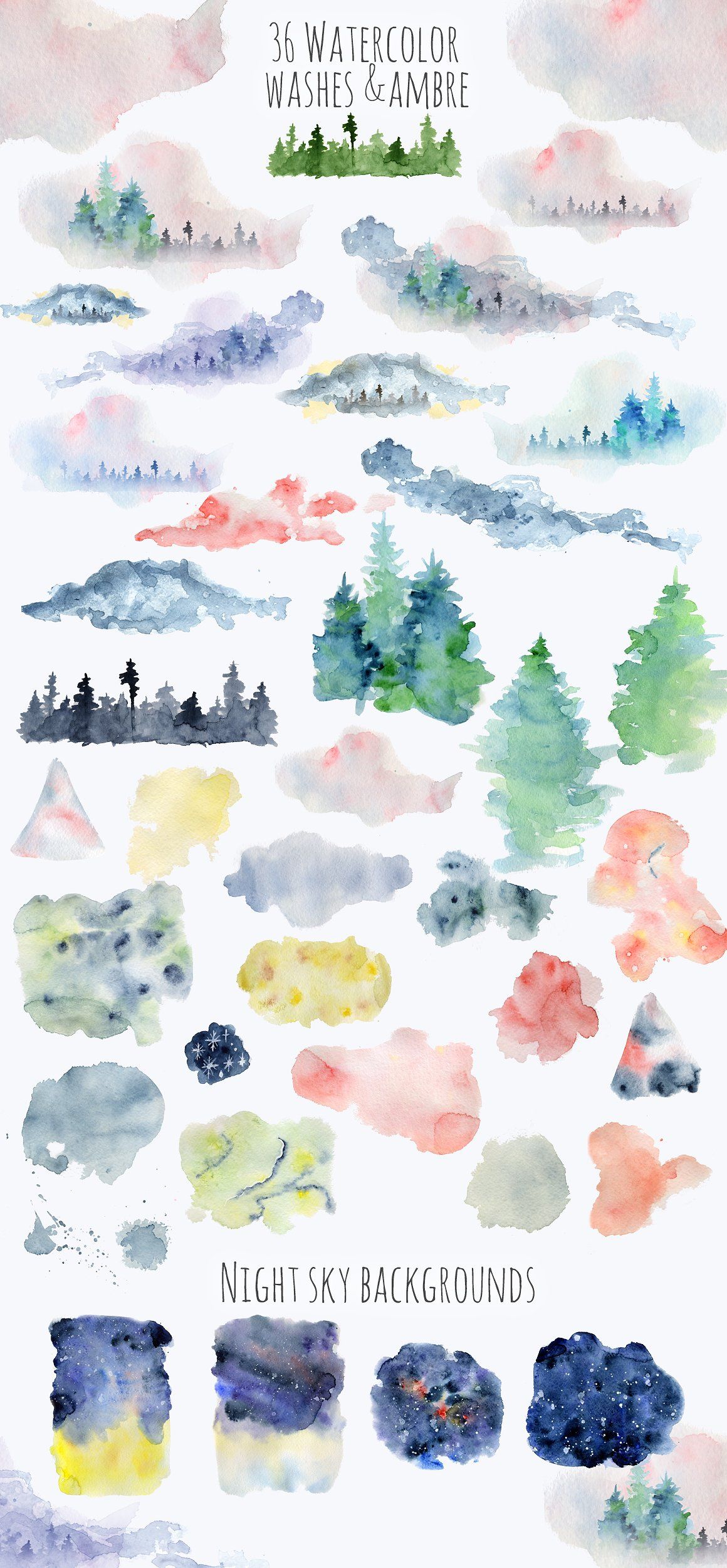 1160x2500 Winter Watercolor Backgrounds By Evgeniia On @creativemarket