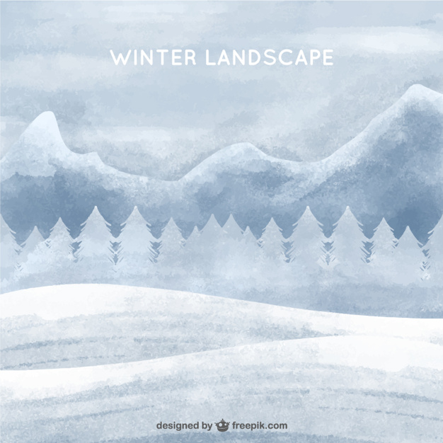 626x626 Winter White Watercolor Landscape Background Vector Free Download