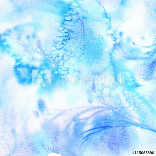 500x500 Blue Watercolor Background With Blotchiness And Paint Strokes