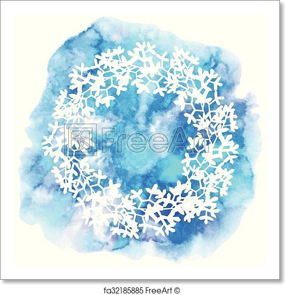 561x581 Free Art Print Of Floral Wreath On Watercolor Background. Floral