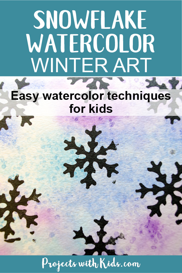600x900 Snowflake Watercolor Winter Art Projects With Kids
