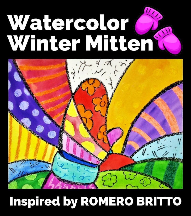 800x903 Watercolor Winter Mitten Inspired By Romero Britto Woo! Jr