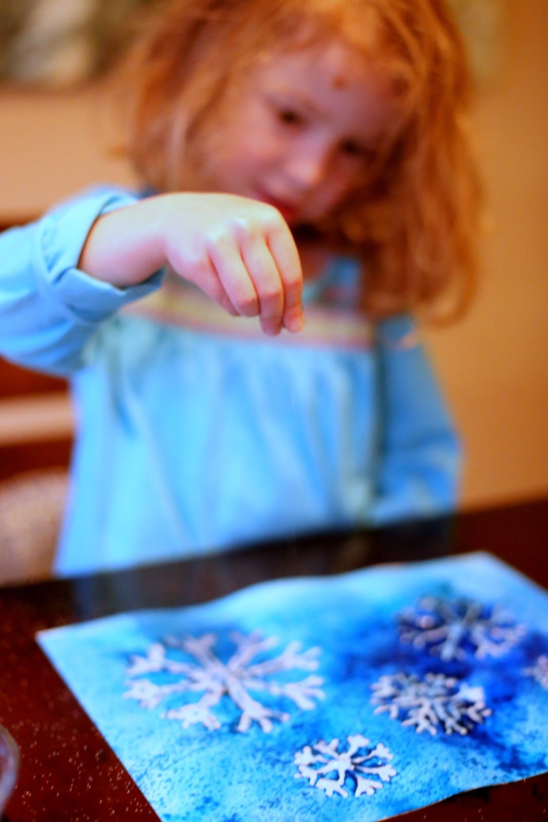 1067x1600 Winter Watercolor Resist Art With Free Printable Snowflake