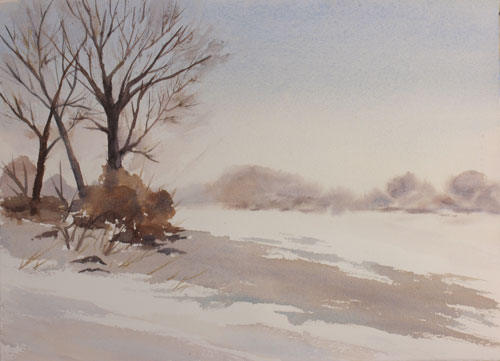 500x361 Winter, Snow And Ice Paintings By Debbie Homewood Watercolor Painter