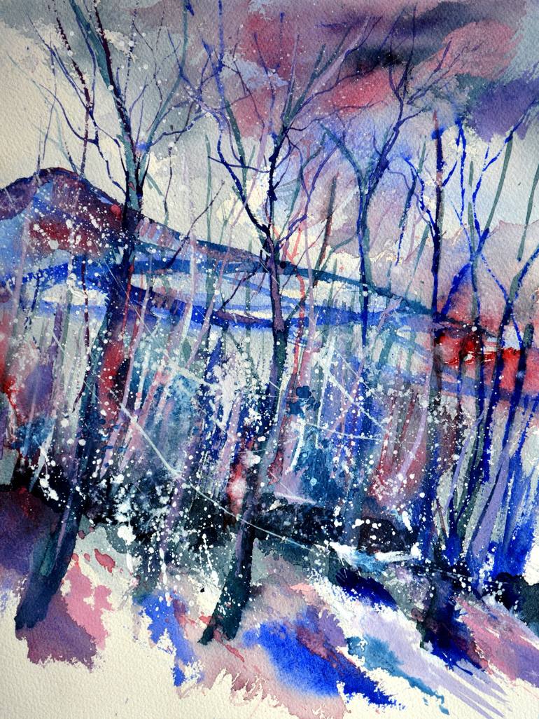 770x1026 Winter In Herhet Watercolor Painting By Pol Ledent Saatchi Art