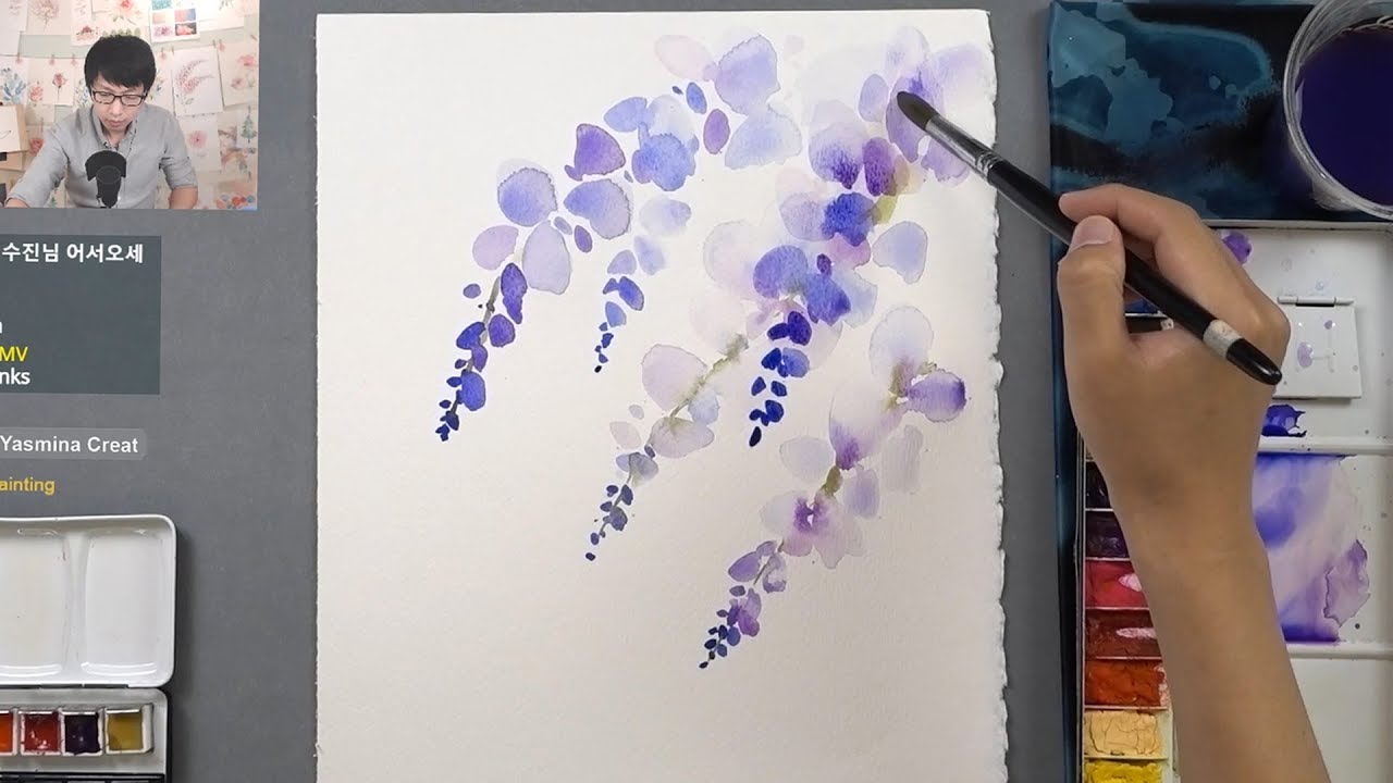 1280x720 Lvl3] Wisteria Watercolor Painting For Beginners