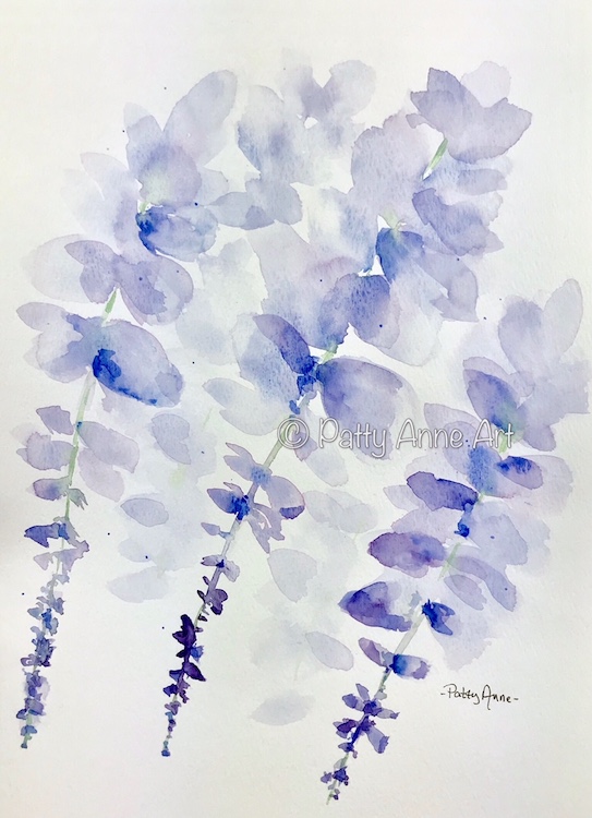 543x750 Wisteria Watercolor Patty Anne Art