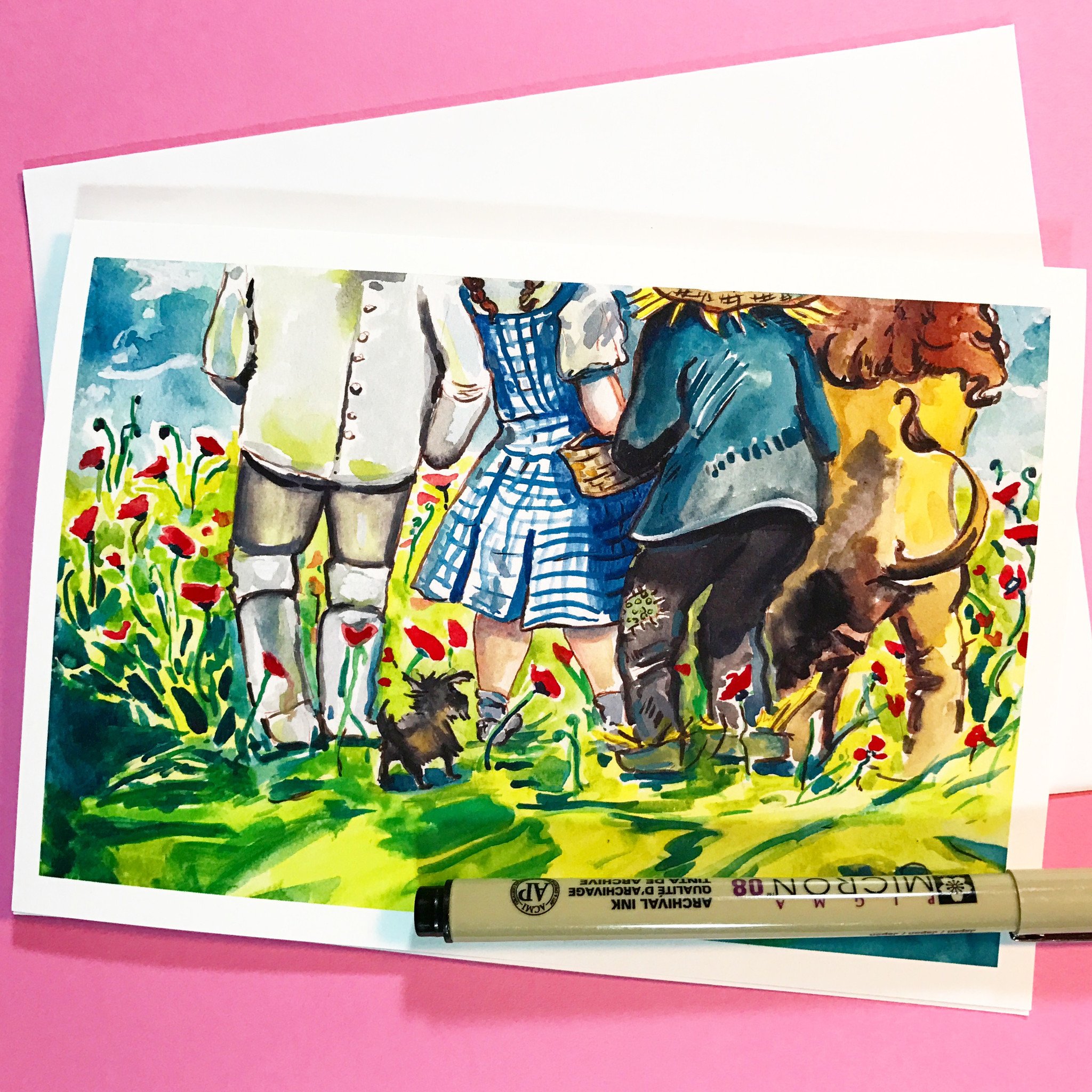 2048x2048 Wizard Of Oz, Poppy Fields, Greeting Card Graydayshop