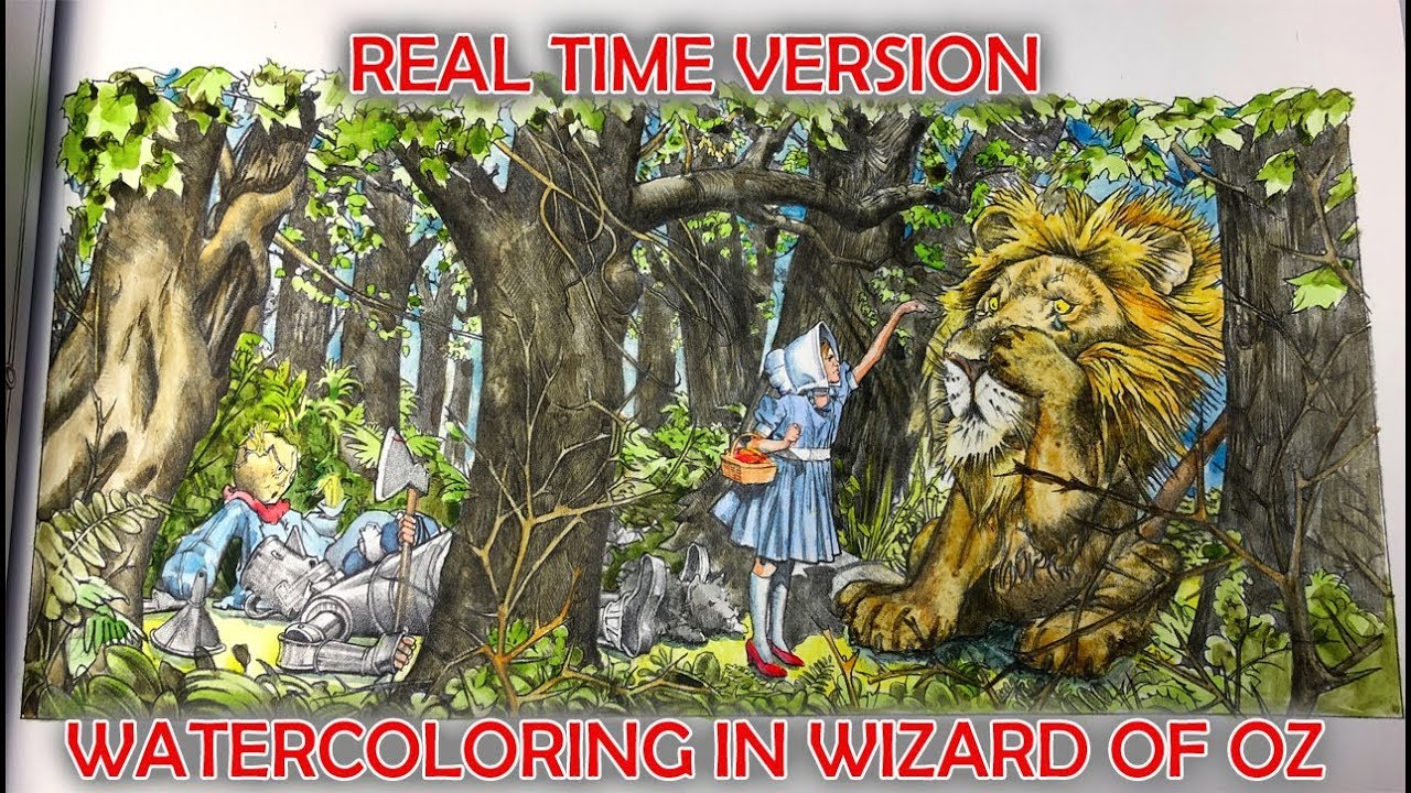 1280x720 Coloring In Wizard Of Oz With Watercolors Real Time Version