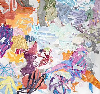 350x329 Ohne Titel By Andreas Wolf (2018) Painting Watercolor On Paper