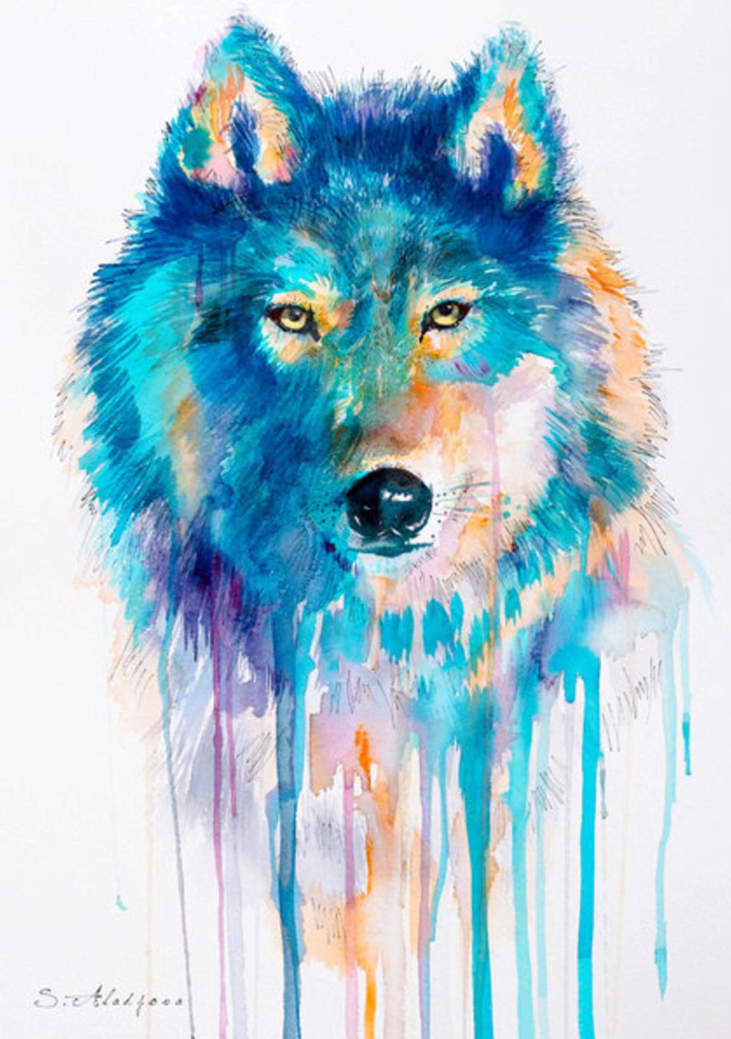 1047x1489 Slaveika Aladjova Art In 2018 Wolf, Watercolor And