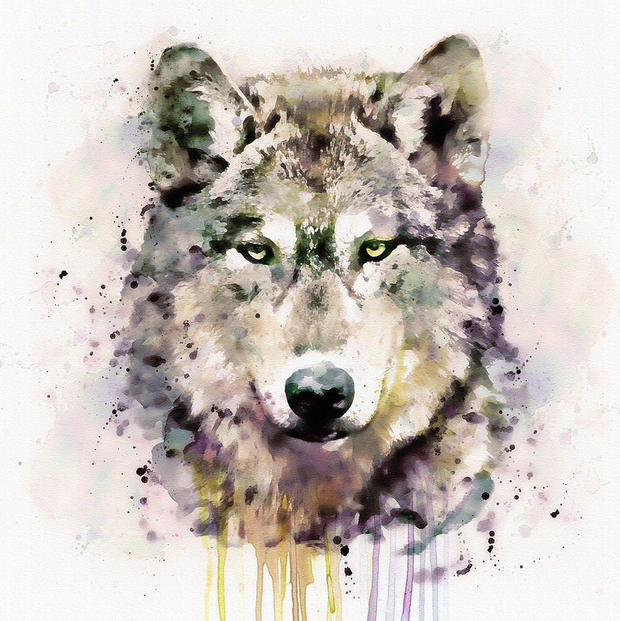 899x900 Wolf Head Painting By Marian Voicu