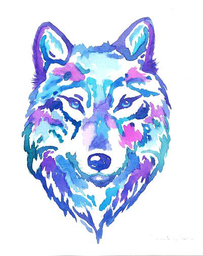 400x504 Wolf Watercolor Painting Wolf Watercolor Painting By Wolves