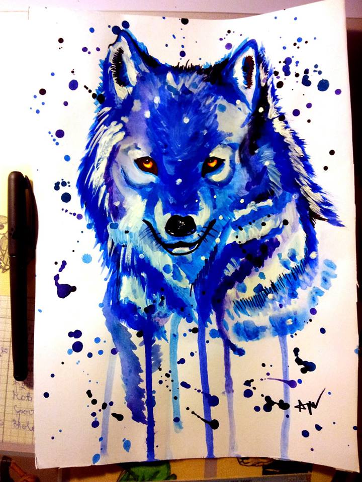 720x960 Wolf Painting Watercolor