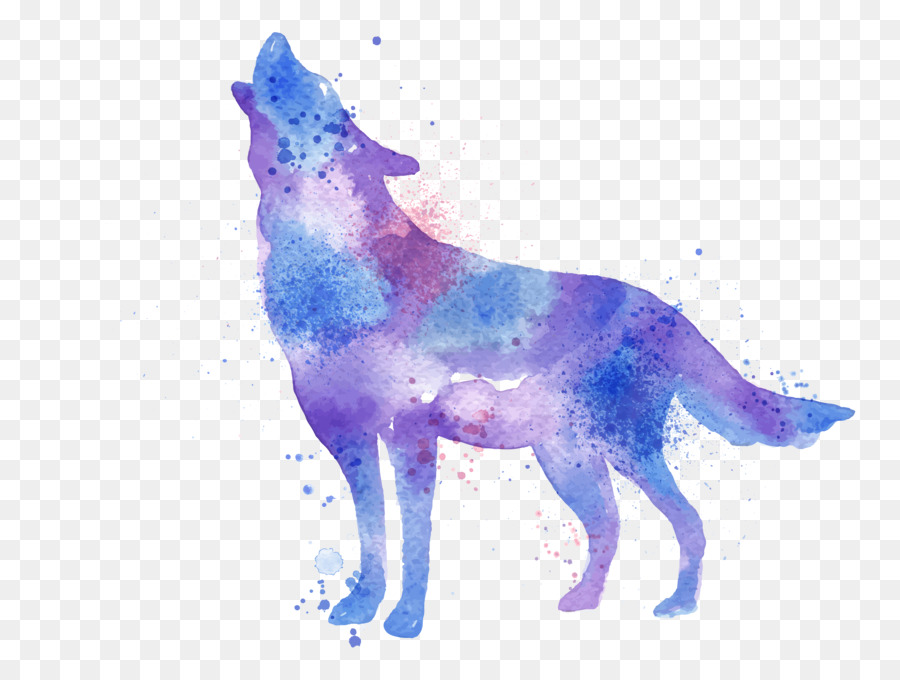 900x680 Gray Wolf Watercolor Painting Printmaking Printing