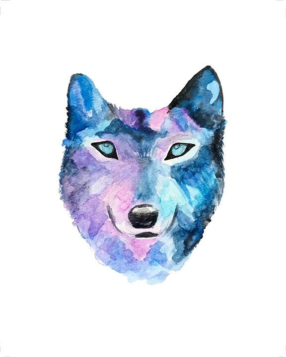 576x720 Watercolor Wolf Art Print By Tanya Madoff