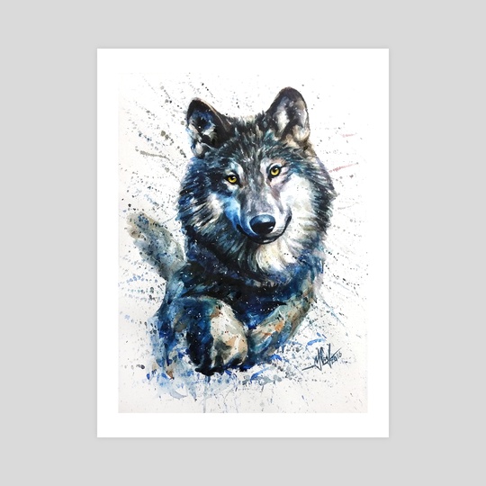 540x540 Wolf Watercolor, An Art Print By Konstantin Kalinin