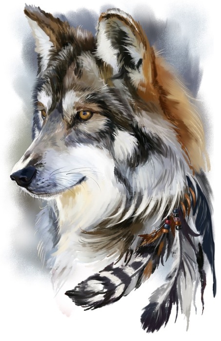 454x700 Wolf Watercolor Painting Wall Mural We Live To Change
