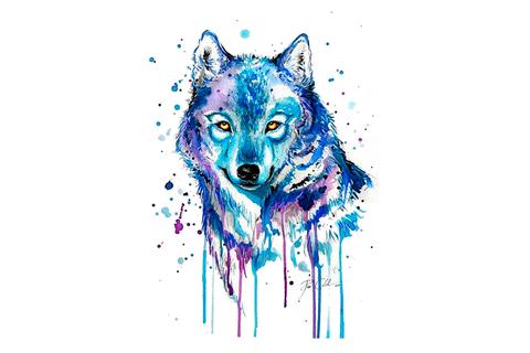 480x320 Beowulf Watercolor Wolf Temporary Tattoo Mybodiart