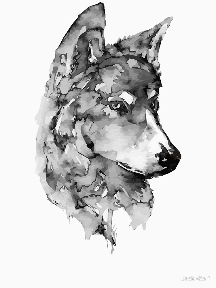 750x1000 Grey Wolf Watercolor Unisex T Shirt By Jack Wolf Redbubble