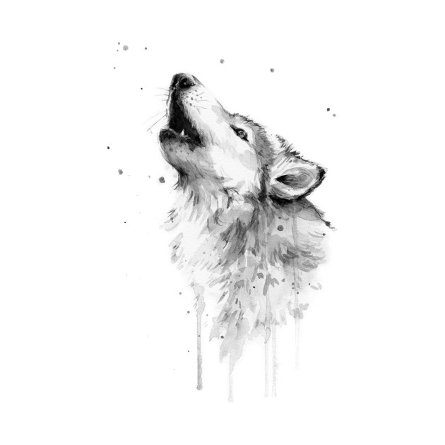 630x630 Howling Wolf Watercolor
