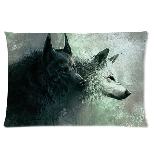500x500 Generic Personalized Watercolor Painting Cool Black And White Wolf