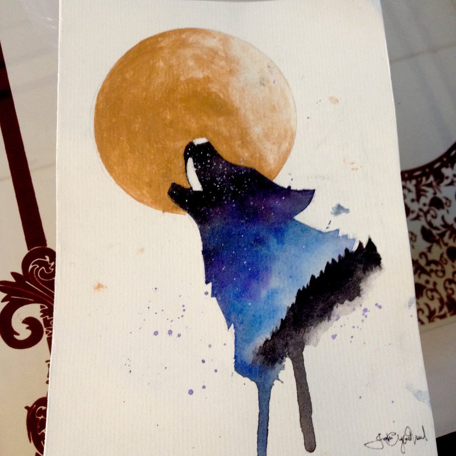 894x894 Howling Wolf [Watercolor Painting] By Cleyford