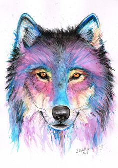 236x336 Original Wolf Watercolor Painting. Watercolour Animal Painting On