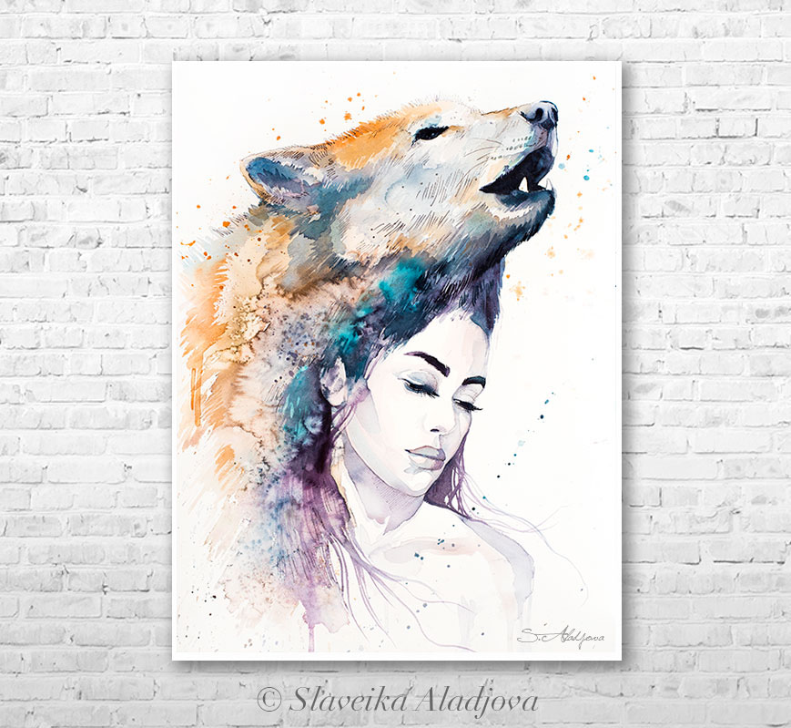 869x799 Wolf Girl Watercolor Painting By Slaveika Aladjova On Behance