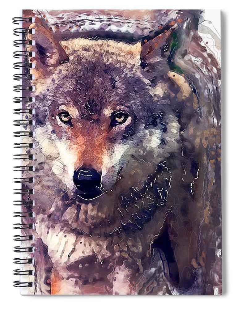 770x1000 Wolf Watercolor Painting Spiral Notebook For Sale By Justyna Jbjart