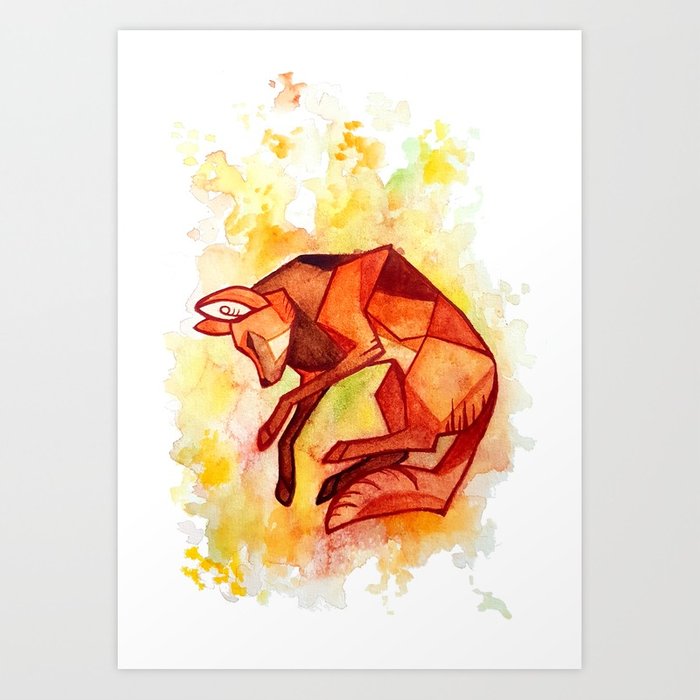700x700 Angular Maned Wolf Watercolor Painting Art Print By Shinepaw