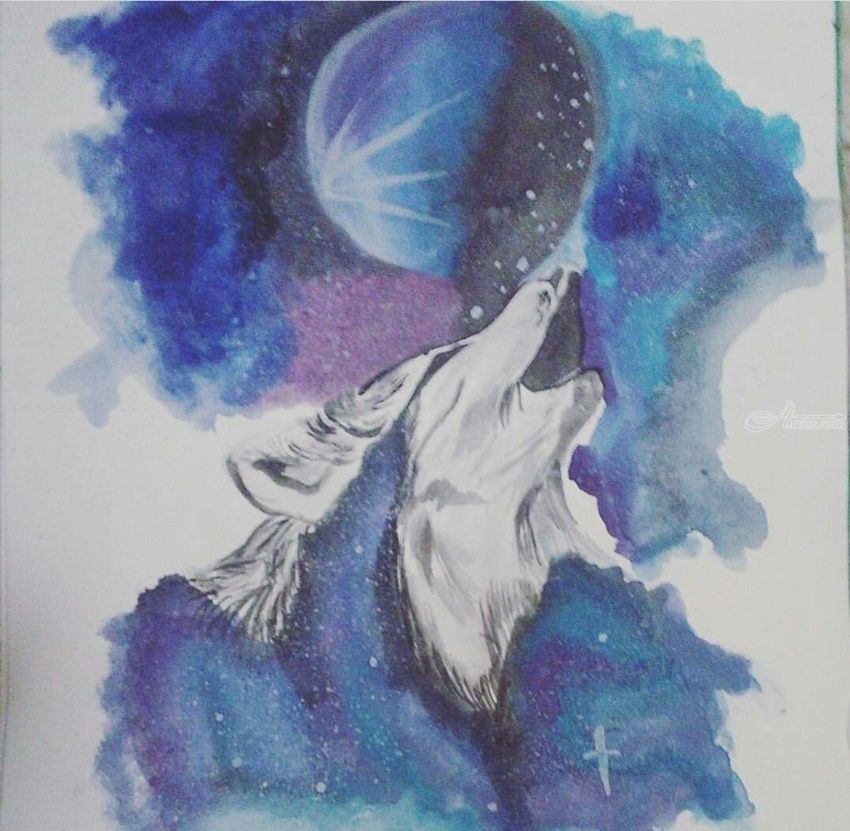 850x831 Celestial Wolf Paintings By Sukrriti Aggarwal