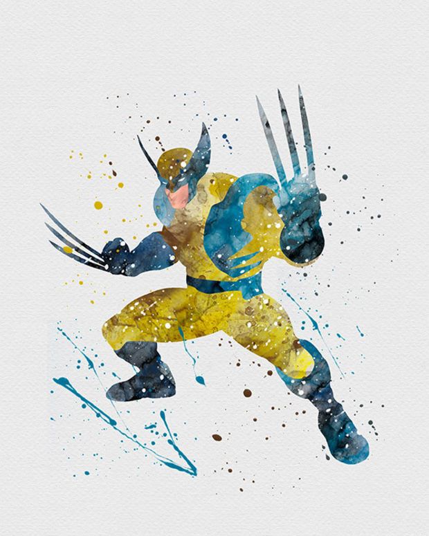 620x775 Wolverine Watercolor Art Home Decor 2017