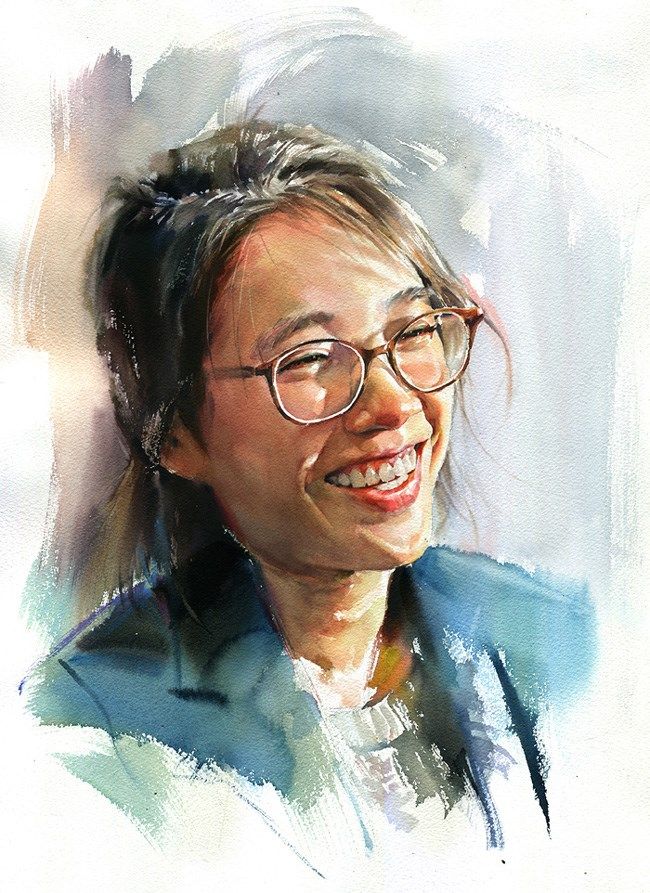 650x893 Misulbu, Watercolor {Contemporary Figurative Art Female Head