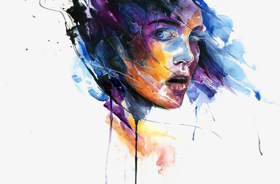 564x372 Splash Watercolor Woman, Watercolor Clipart, Woman Clipart, Splash