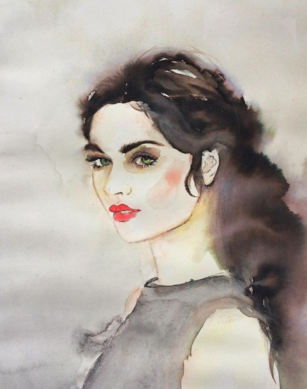 600x760 Watercolor Ink Portraits By Maryam Gaber