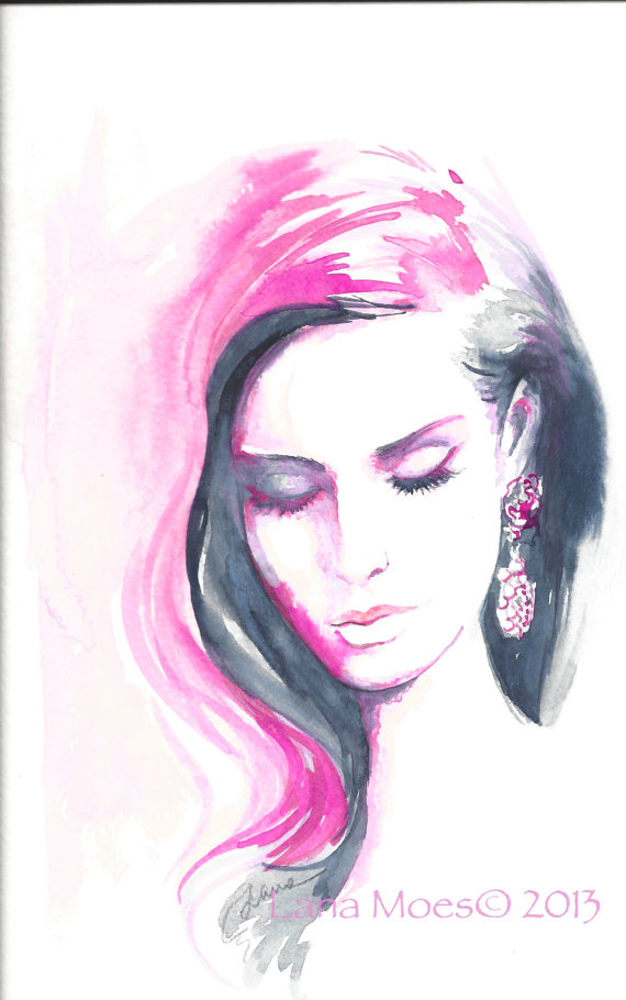 570x910 Woman Watercolor Paintings