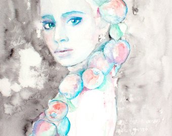340x270 Watercolor Woman Etsy