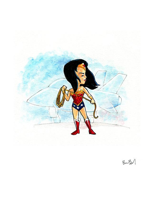 648x864 Wonder Woman! Watercolor Print Ben Byrd Art
