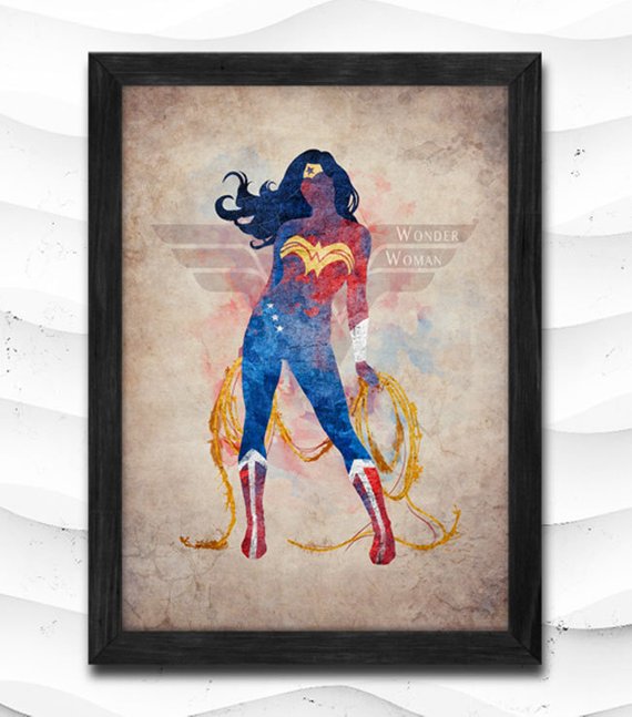 570x647 Wonder Woman Watercolor Print Justice League Poster Art Print Etsy