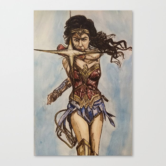 700x700 Wonderwoman, Watercolor Painting Canvas Print By Abigail94 Society6