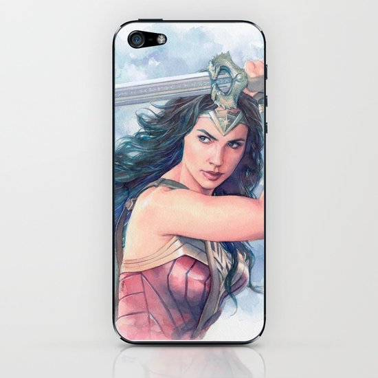 550x550 Wonderwoman Watercolor 2 Iphone Skin By Trunnec Society6